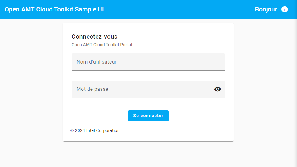 Figure 2: Sample Web UI French Login Page